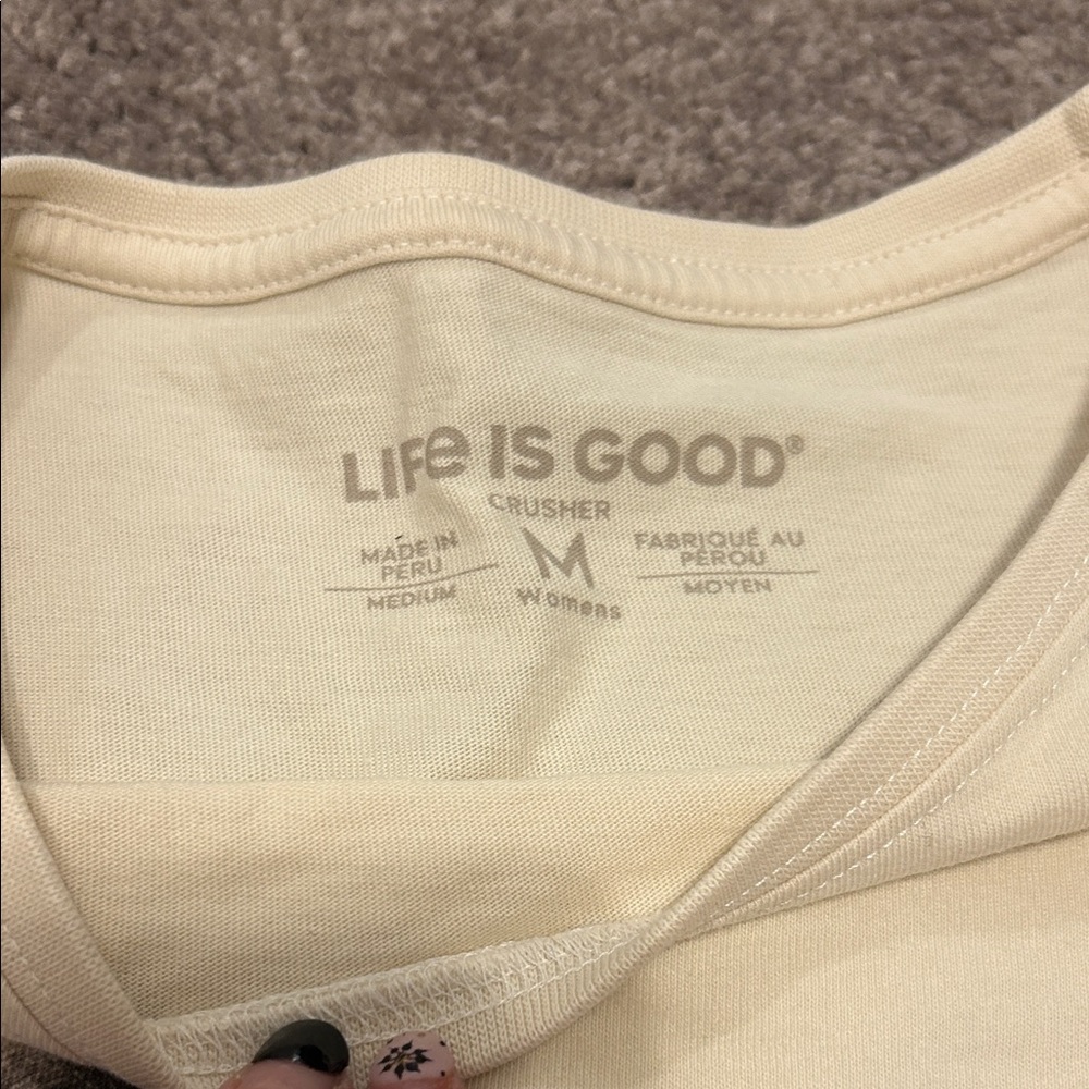 Life Is Good Women's Cream 'Here Comes The Sun' Tee sz:medium - Picture 3 of 4